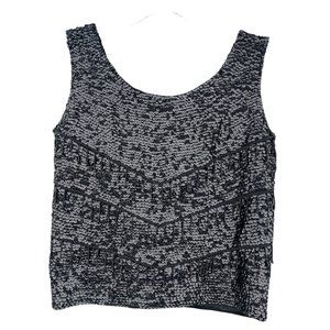 Vintage Hand Full Fashioned Sequined Women's Small S Black Top